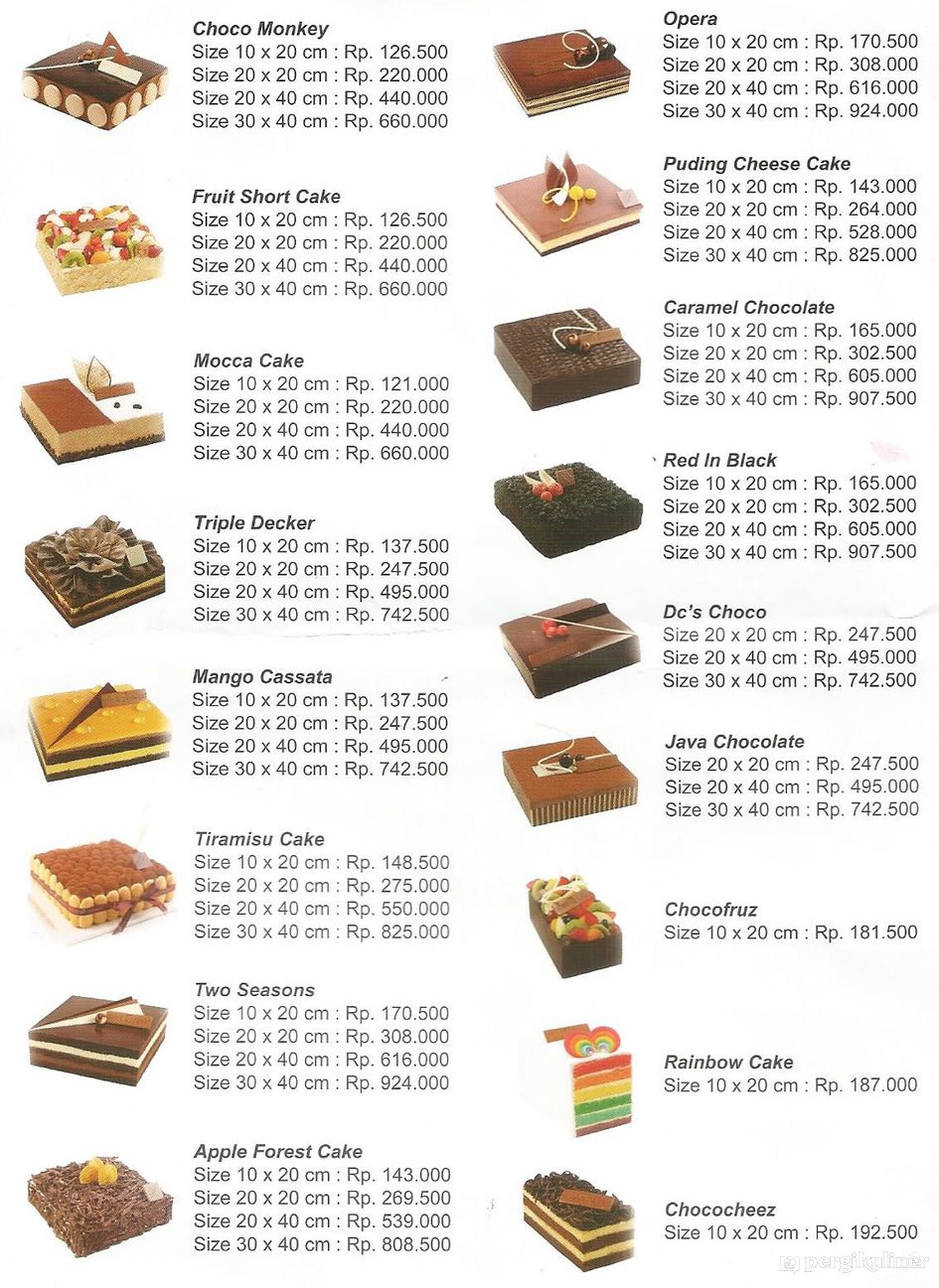 Daftar Menu Dapur Cokelat
