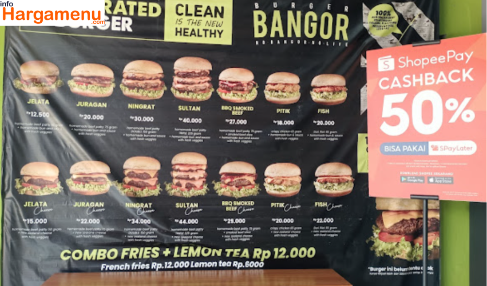 harga menu Burger Bangor 3